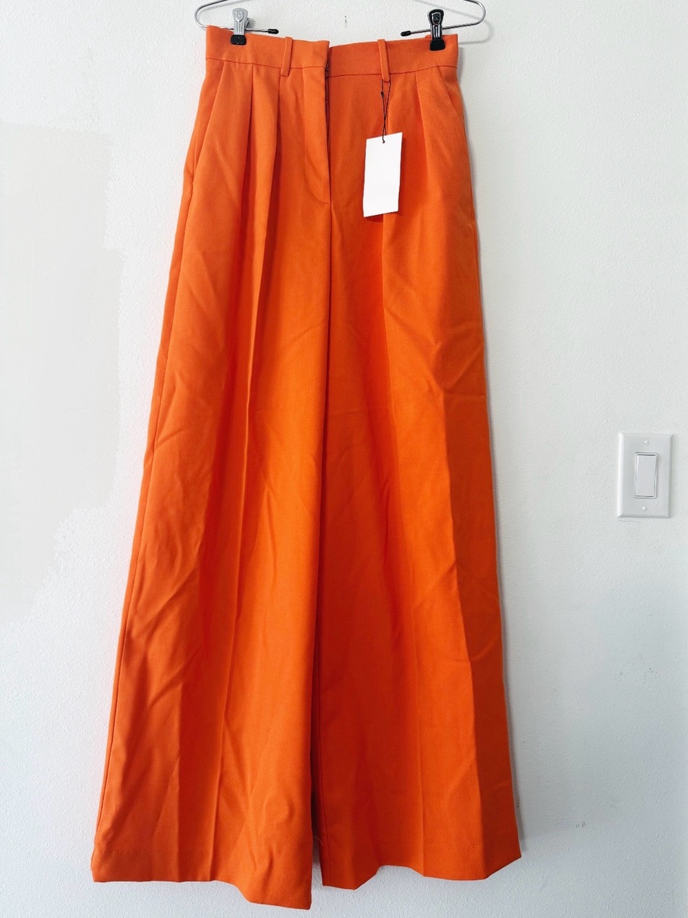 Zara Women's High-Waist Wide Leg Skirt - Orange